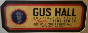 Gus Hall Citrus Fruits Combination Brand Label